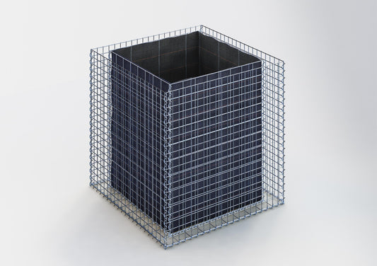 Rechthoekig verhoogd bed 100 cm x 100 cm x 100 cm (L x H x D), maaswijdte 5 x 5 cm, wanddikte 10 cm