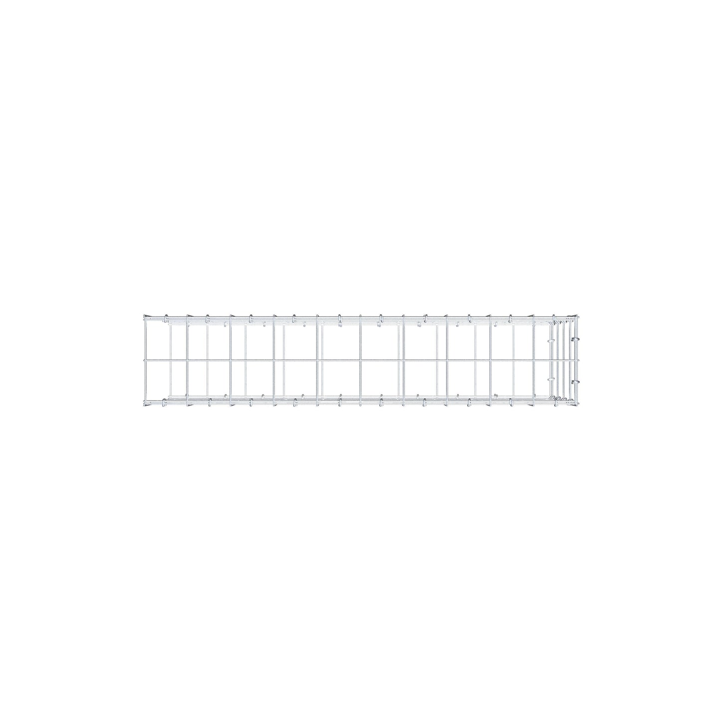 Monteret gabion type 2 100 cm x 40 cm x 20 cm (L x H x D), maskestørrelse 10 cm x 10 cm, C-ring