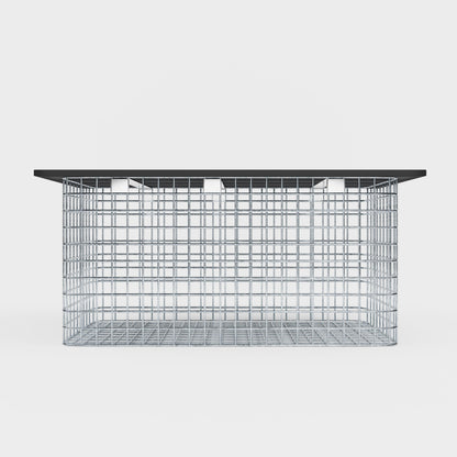 Banco de jardín 102 x 50 x 52 cm MW 5 x 5 cm galvanizado en caliente, con tablero reciclado en antracita
