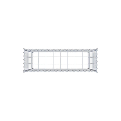 Opbouw schanskorf type 3 100 cm x 100 cm x 30 cm (L x H x D), maaswijdte 10 cm x 10 cm, spiraal