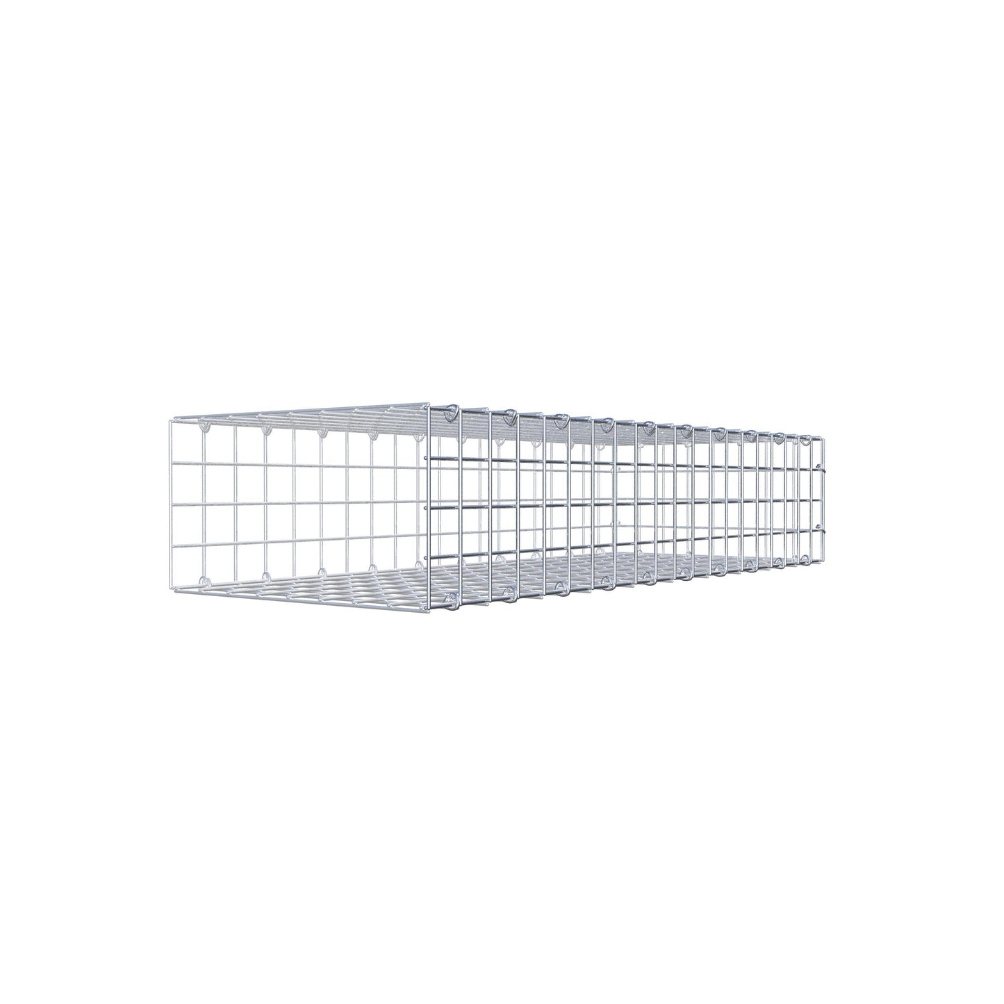 Type 2 oplegkorf 100 cm x 20 cm x 40 cm (L x H x D), maaswijdte 5 cm x 5 cm, C-ring