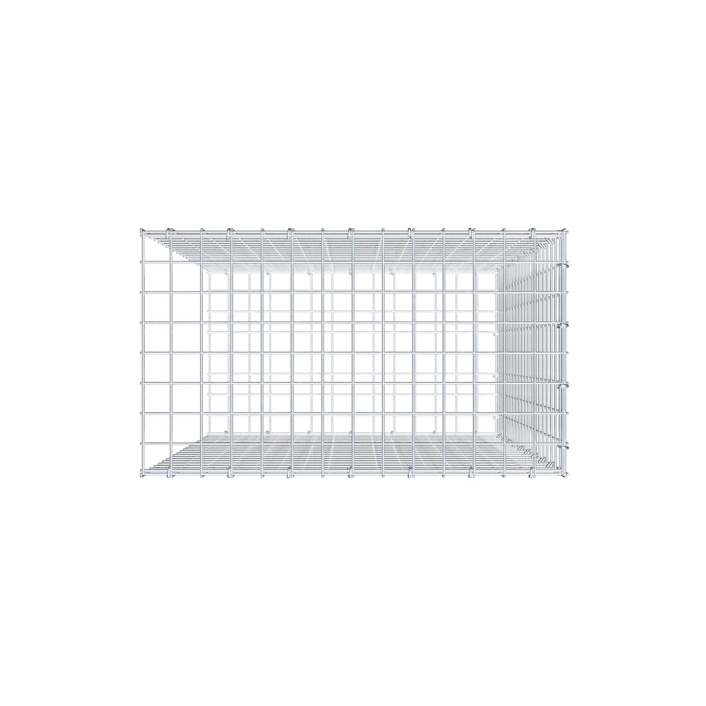 Anbaugabione Typ 2 100 cm x 70 cm x 40 cm (L x H x T), Maschenweite 5 cm x 5 cm, C-Ring