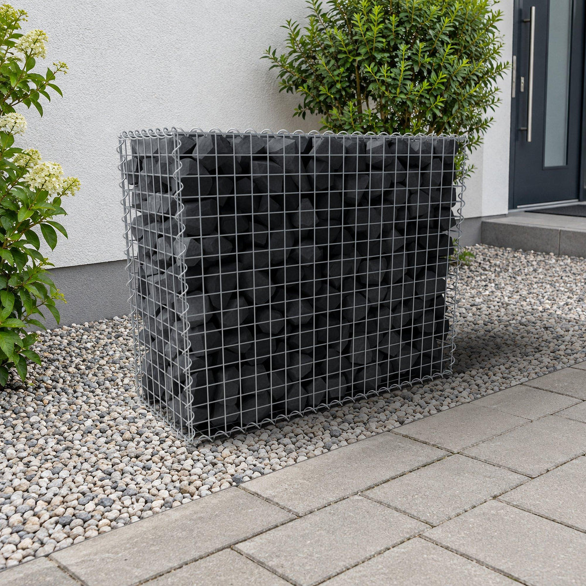 Schanskorf 100 cm x 80 cm x 40 cm (L x H x D), maaswijdte 5 cm x 5 cm, spiraalvormig