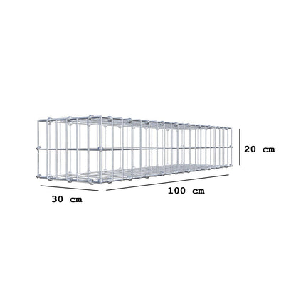 Gabion 100 cm x 20 cm x 30 cm (L x H x P), mailles 5 x 10 cm, anneau en spirale