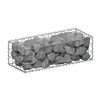 Gabione 100 cm x 30 cm x 40 cm (L x H x T), Maschenweite 10 cm x 10 cm, Spirale