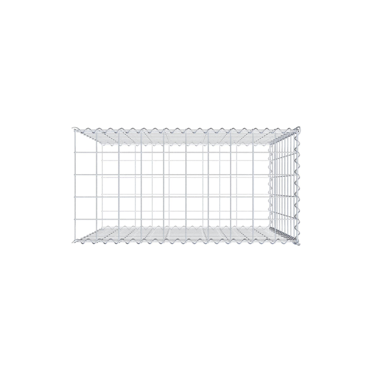 Grown-on gabion type 2 100 cm x 100 cm x 50 cm (L x H x D), mesh size 10 cm x 10 cm, spiral