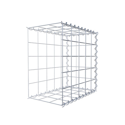 Opbouw schanskorf type 2 50 cm x 50 cm x 30 cm (L x H x D), maaswijdte 10 cm x 10 cm, spiraal