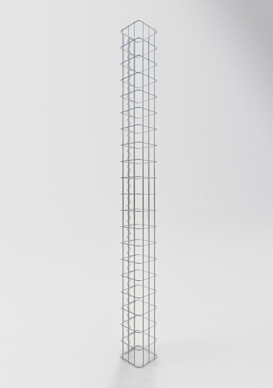 Gabionensäule eckig 17 cm x 17 cm, 200 cm Höhe, MW 5 cm x 10 cm