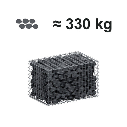 Gabion 80 cm x 50 cm x 50 cm (L x H x P), mailles 5 cm x 5 cm, spirale