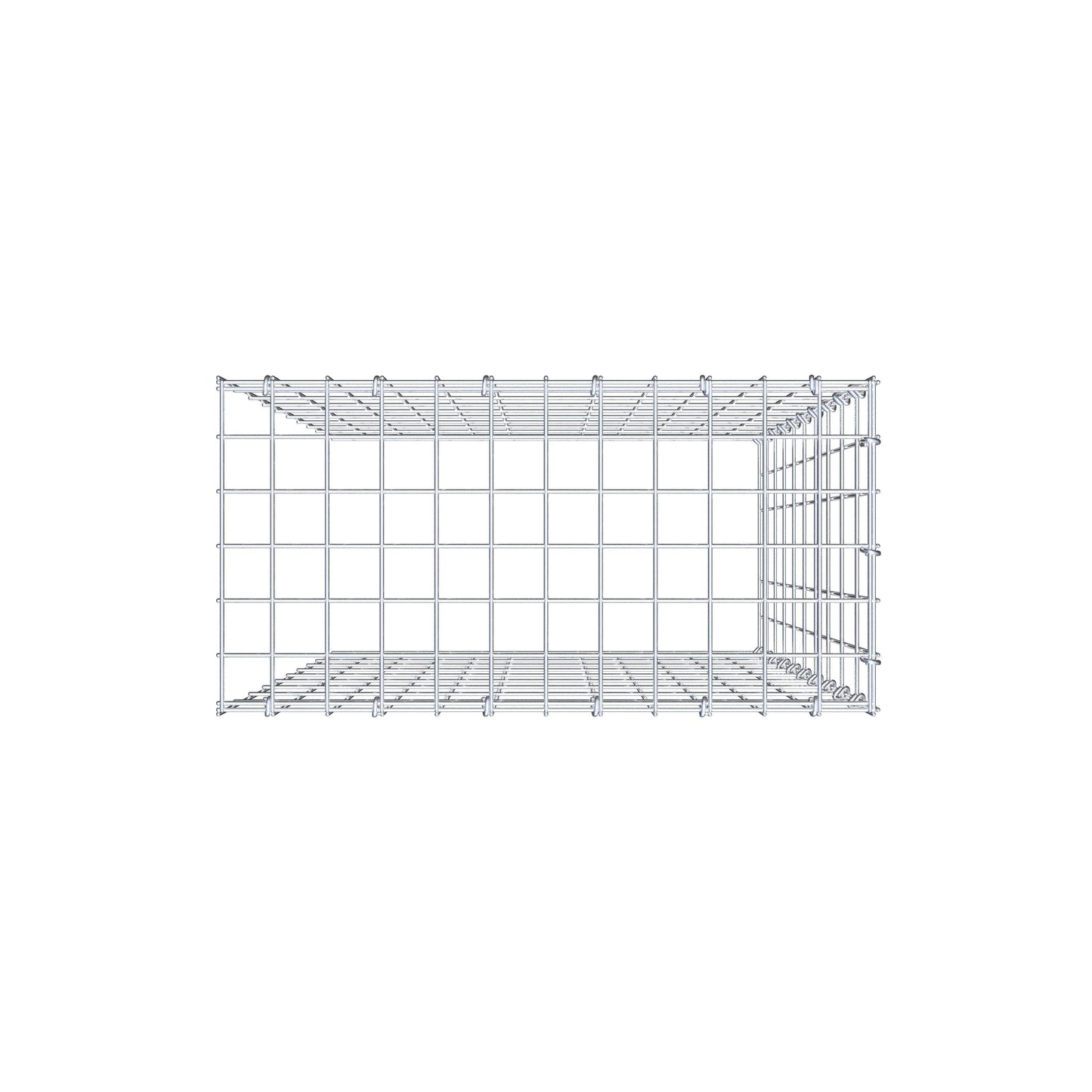 Gabbione aggiuntivo tipo 4 100 cm x 60 cm x 30 cm (L x H x P), maglia 5 cm x 10 cm, anello a C