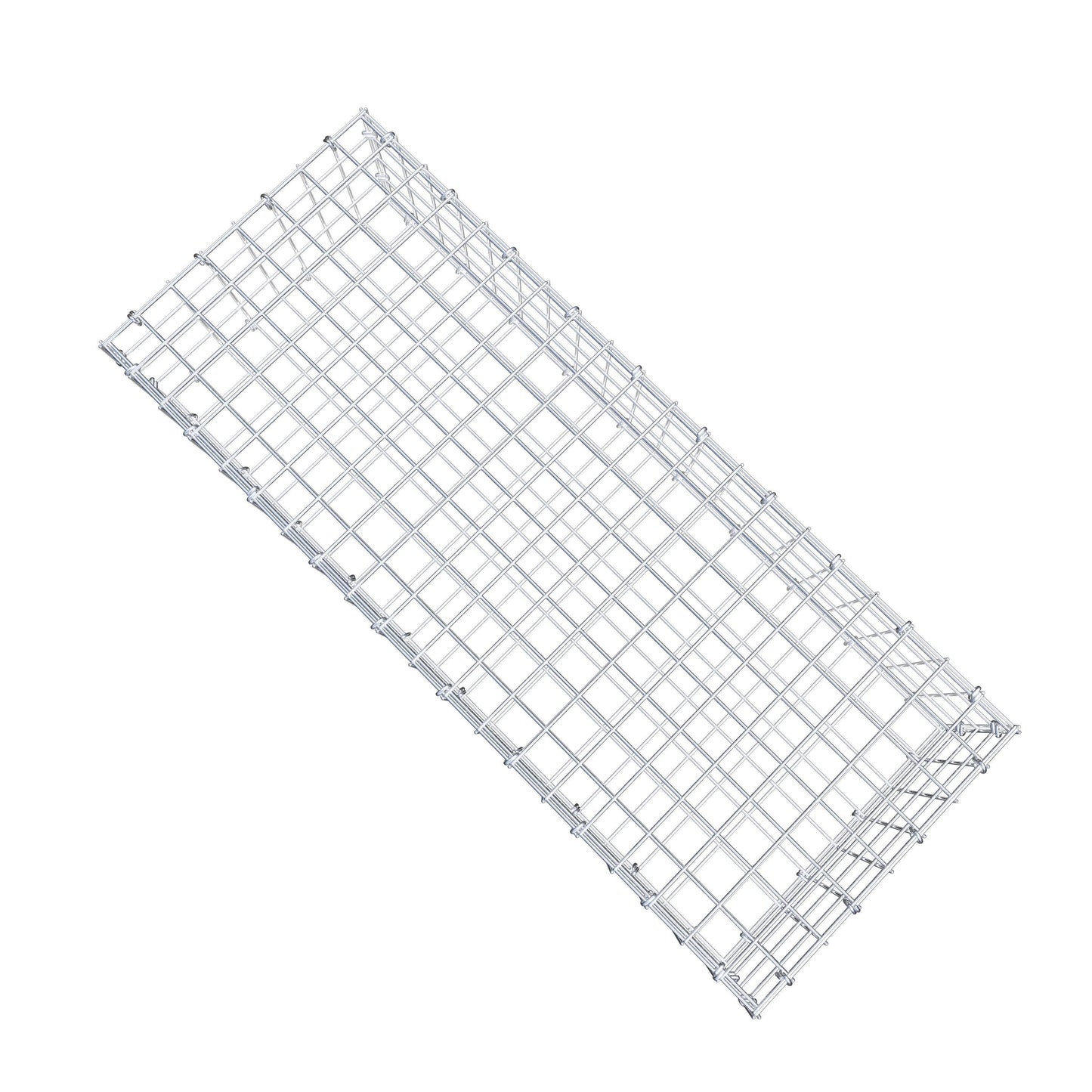 Gabbione 100 cm x 20 cm x 40 cm (L x H x P), maglia 5 cm x 5 cm, anello a C