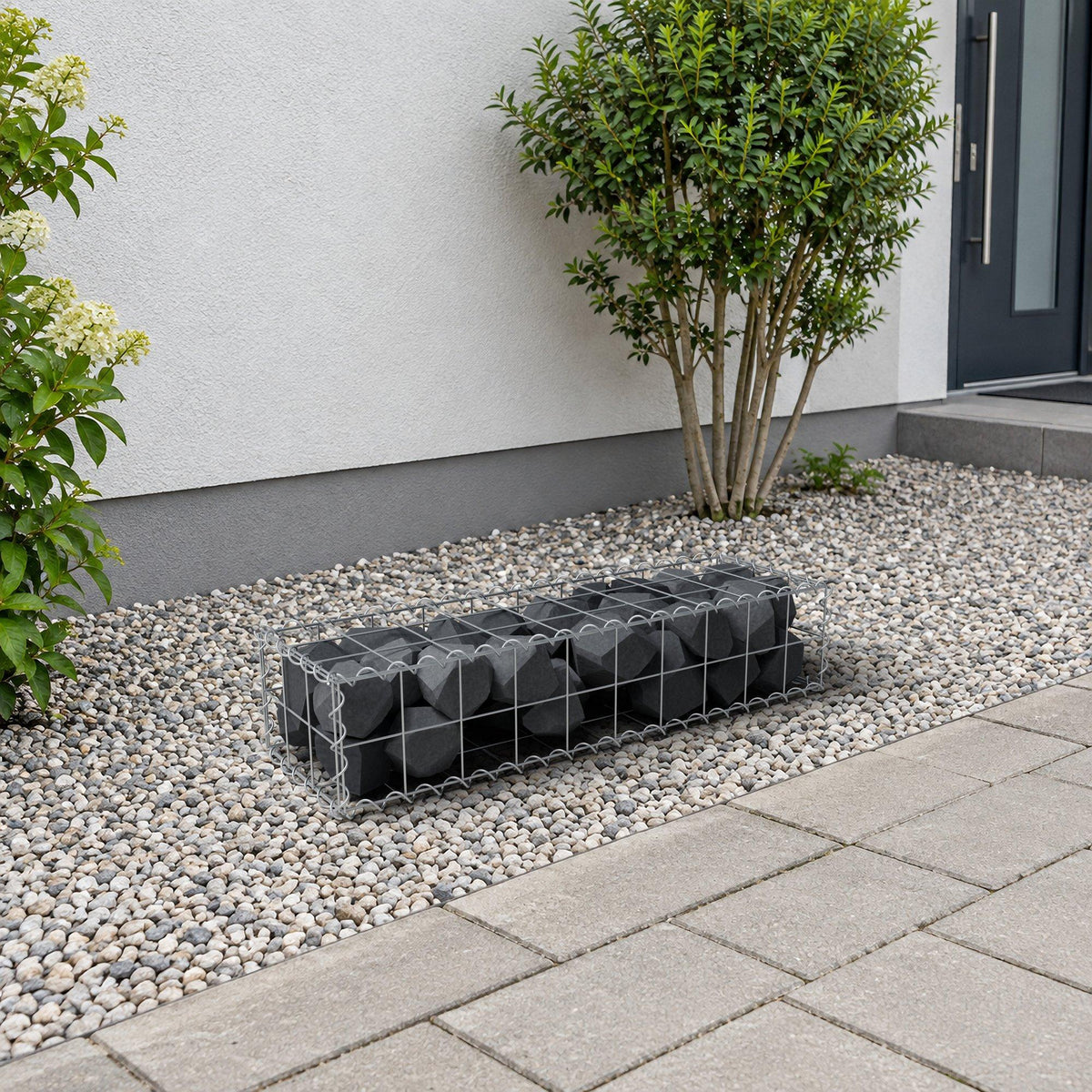Gabione 100 cm x 20 cm x 30 cm (L x H x T), Maschenweite 10 cm x 10 cm, Spirale