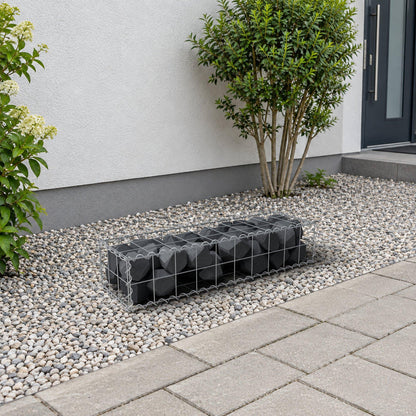 Gabione 100 cm x 20 cm x 30 cm (L x H x T), Maschenweite 10 cm x 10 cm, Spirale