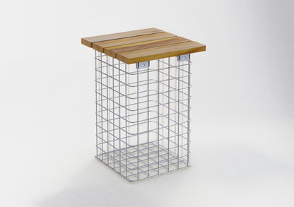 Varmförzinkad pall MW 5 x 5 cm, TEAK