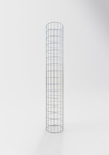 Columna de gaviones redonda 27 cm de diámetro, 160 cm de altura, malla 5 cm x 10 cm