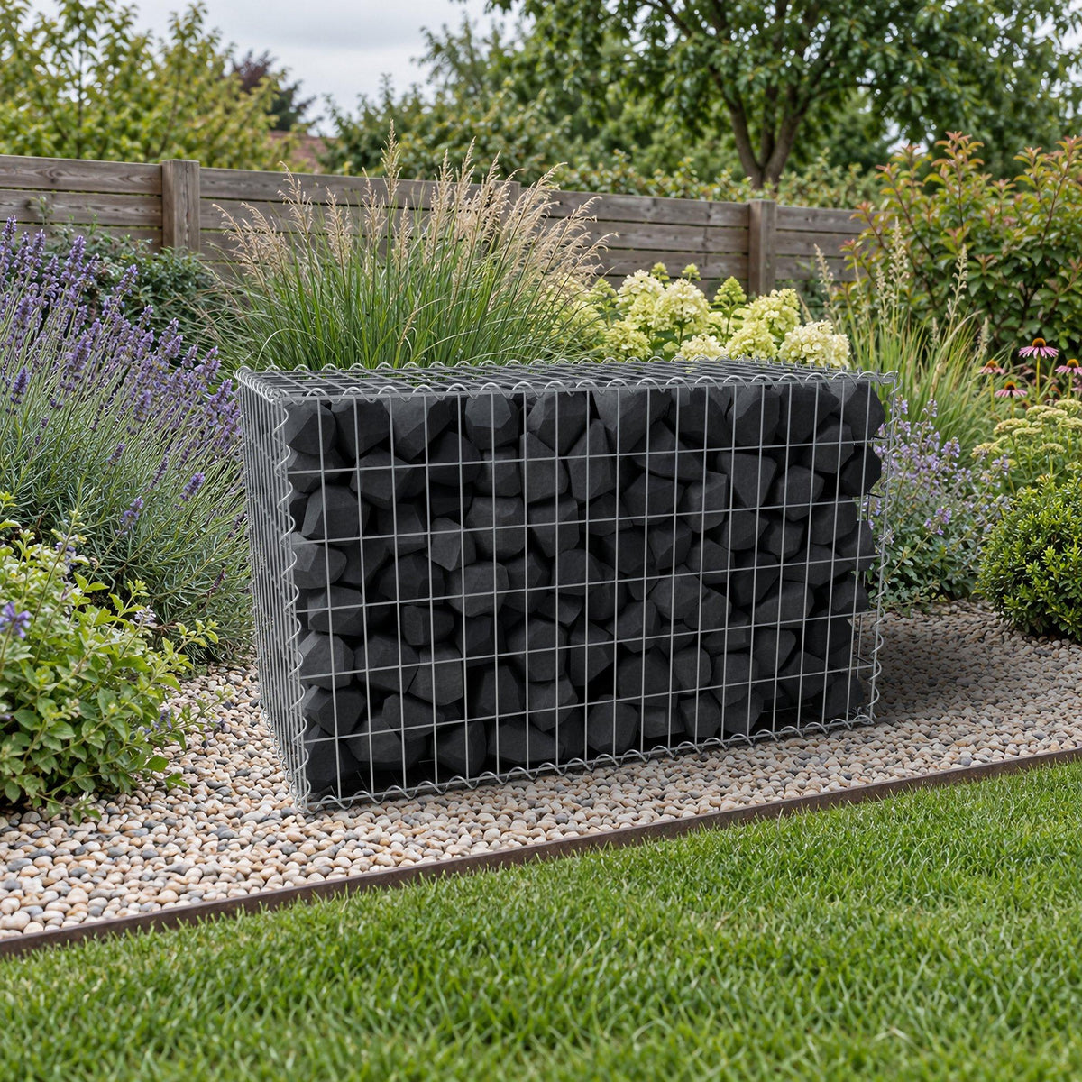 Gabione 100 cm x 60 cm x 50 cm (L x H x T), Maschenweite 5 cm x 10 cm, Spirale