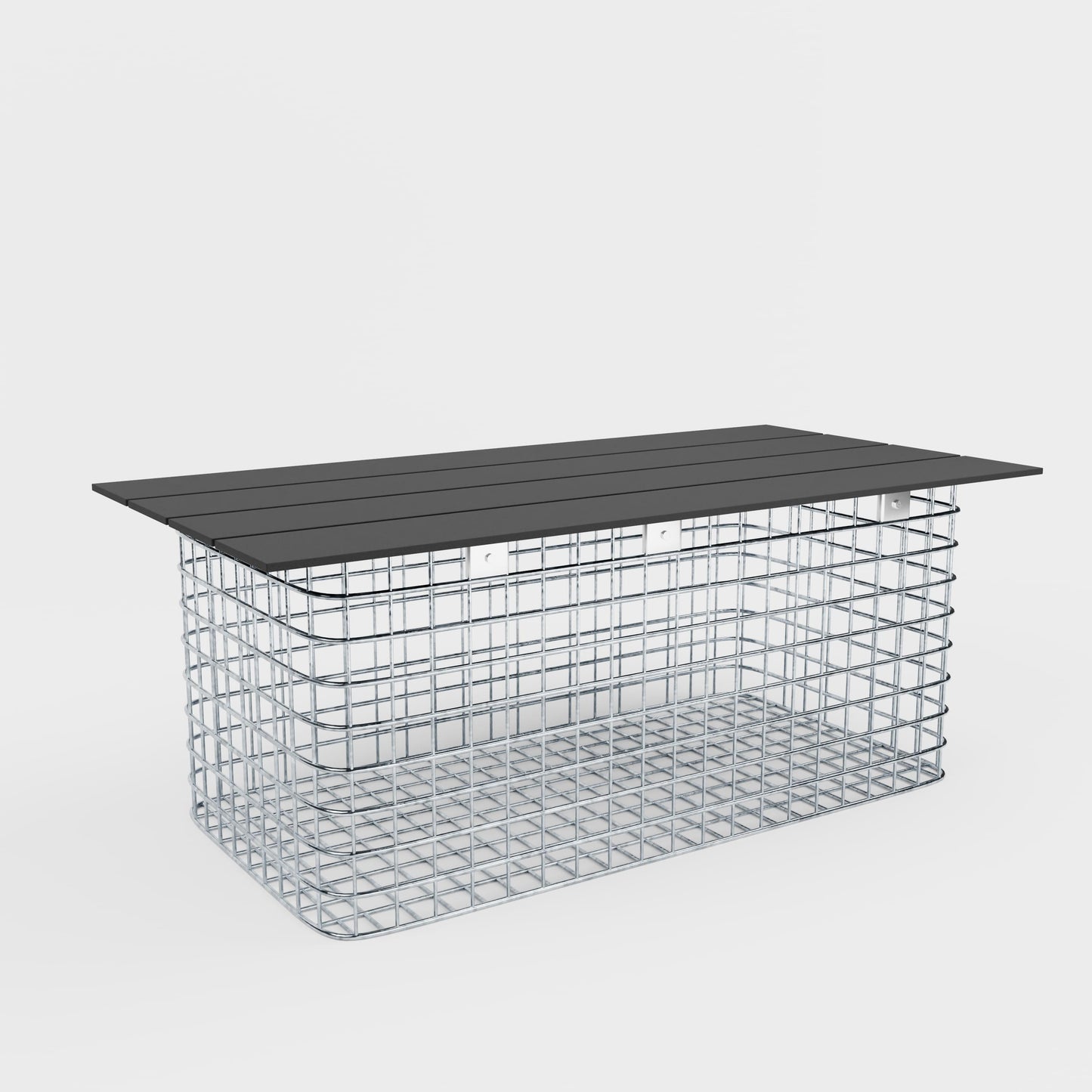Banco de jardín 102 x 45 x 52 cm MW 5 x 5 cm galvanizado en caliente, con tablero reciclado en antracita