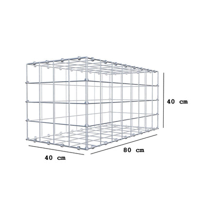 Gabione 80 cm x 40 cm x 40 cm (L x H x T), Maschenweite 10 x 10 cm, Spiralring