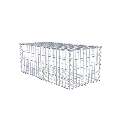 Schanskorf 100 cm x 40 cm x 50 cm (L x H x D), maaswijdte 5 cm x 10 cm, spiraalvormig