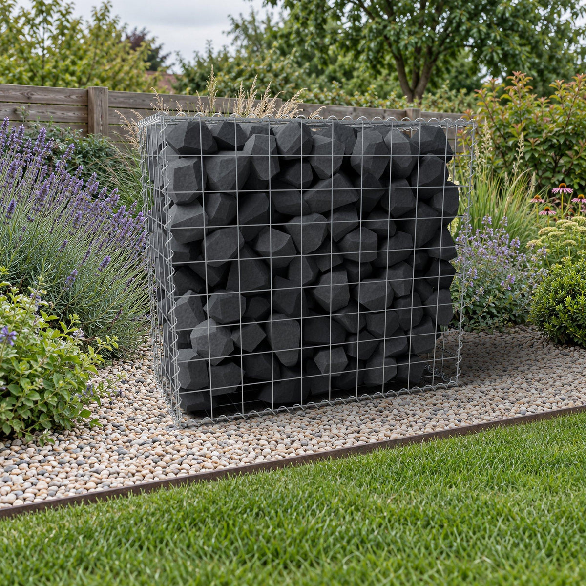 Gabbione 100 cm x 90 cm x 50 cm (L x H x P), maglia 10 cm x 10 cm, spirale