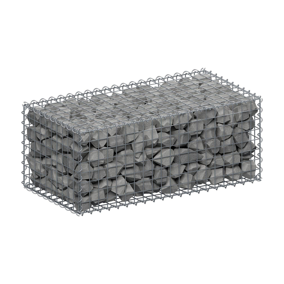 Gabbione 100 cm x 40 cm x 50 cm (L x H x P), maglia 5 cm x 5 cm, spirale