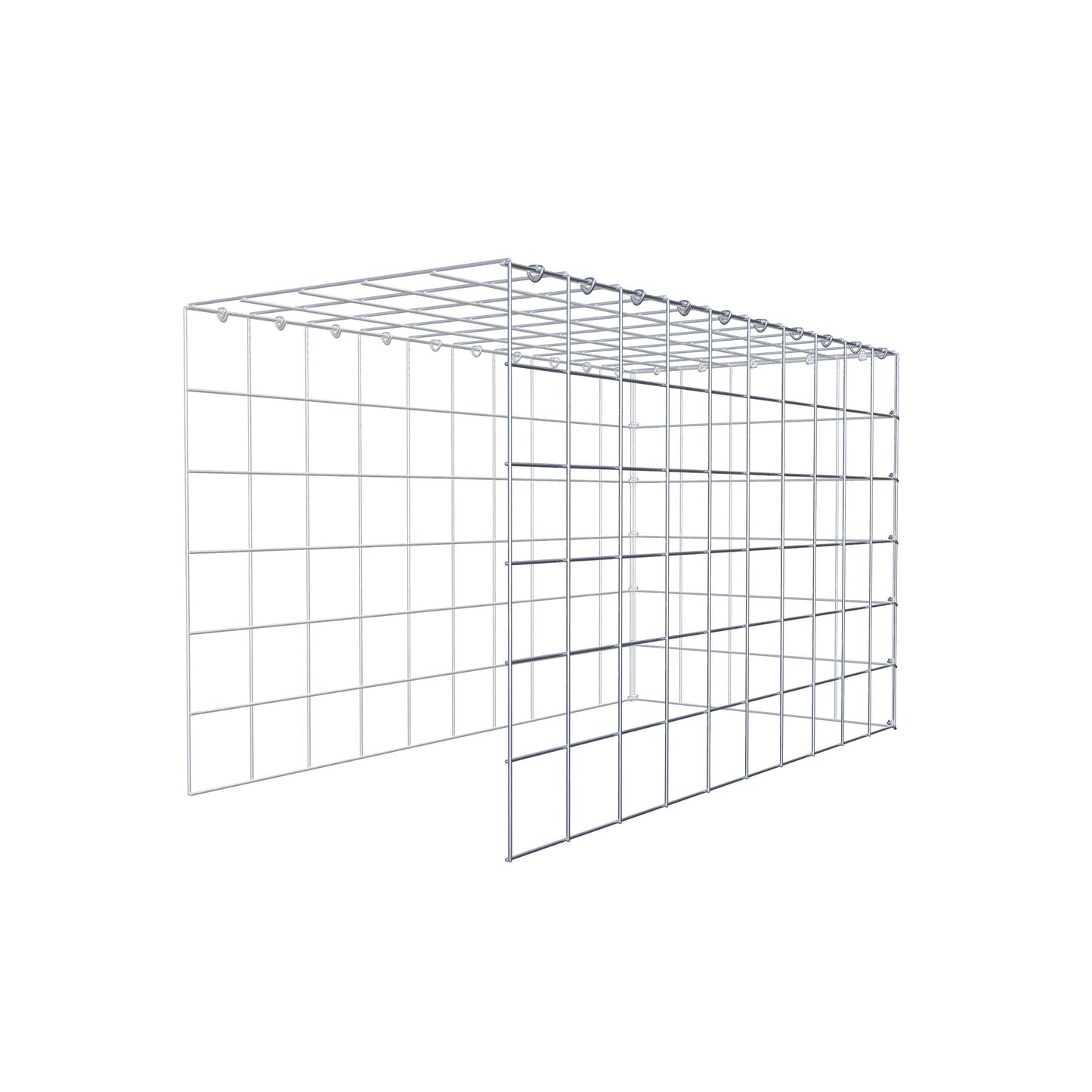 Gavión adicional tipo 4 100 cm x 60 cm x 50 cm (L x A x P), malla 10 cm x 10 cm, anillo en C