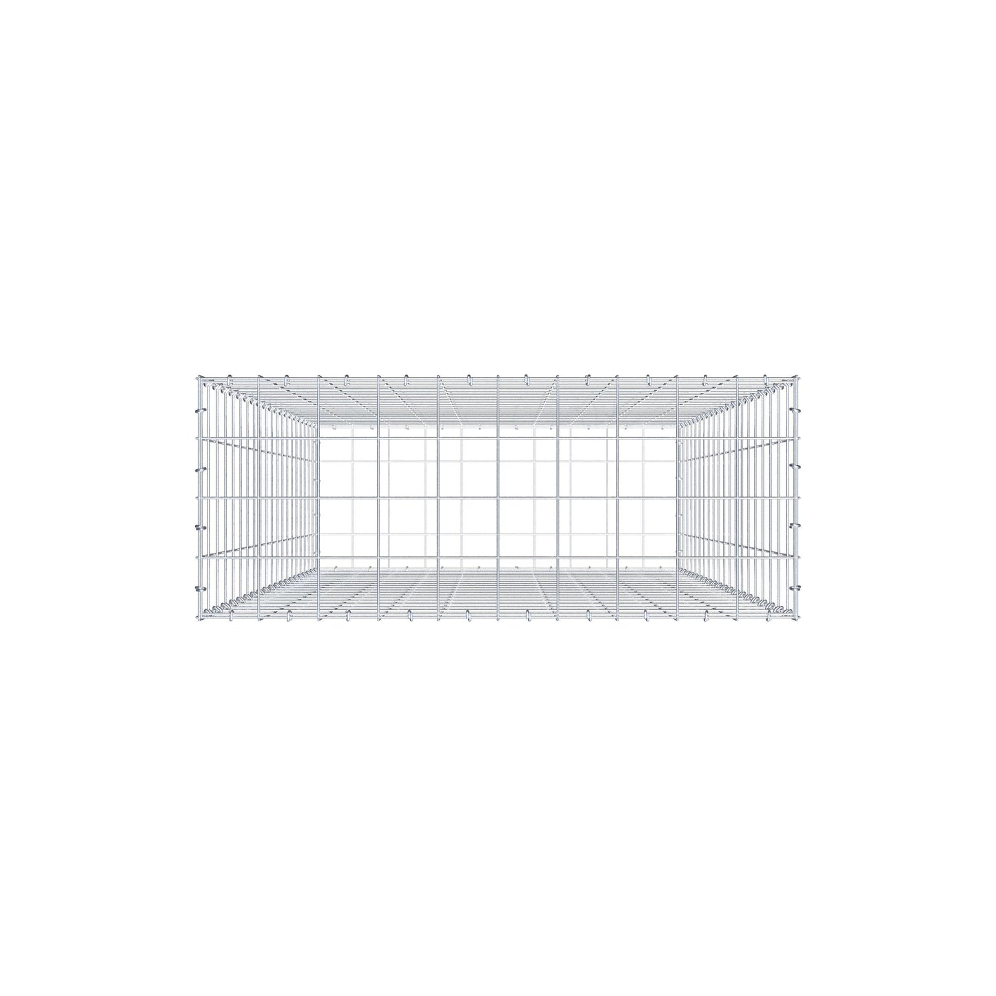 Gavión 200 cm x 100 cm x 40 cm (L x A x P), malla 10 cm x 10 cm, anillo en C
