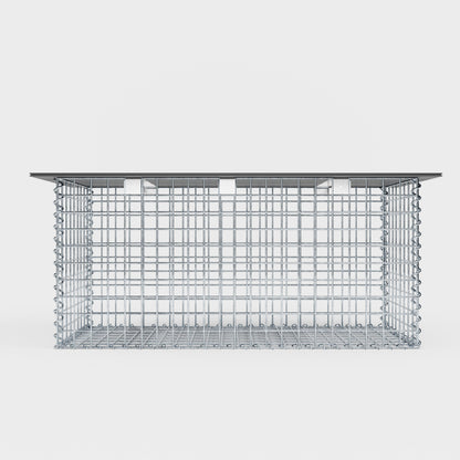 Gartenbank Spiralgabione 105 x 50 x 50 cm - MW 5 x 5 cm, mit Recyclingauflage in anthrazit