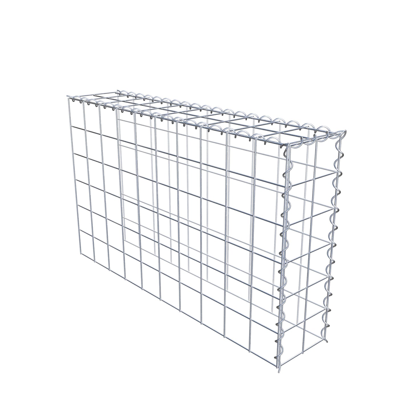Gabion rapporté type 4 100 cm x 60 cm x 20 cm (L x H x P), mailles 10 cm x 10 cm, spirale