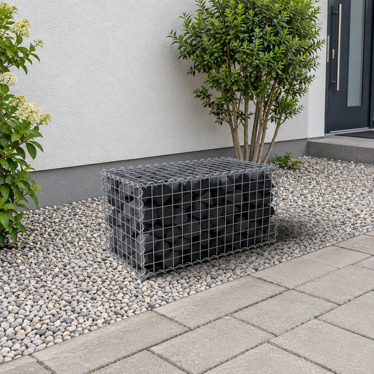 Gabion 80 cm x 40 cm x 40 cm (L x H x D), maskstorlek 5 cm x 5 cm, spiral