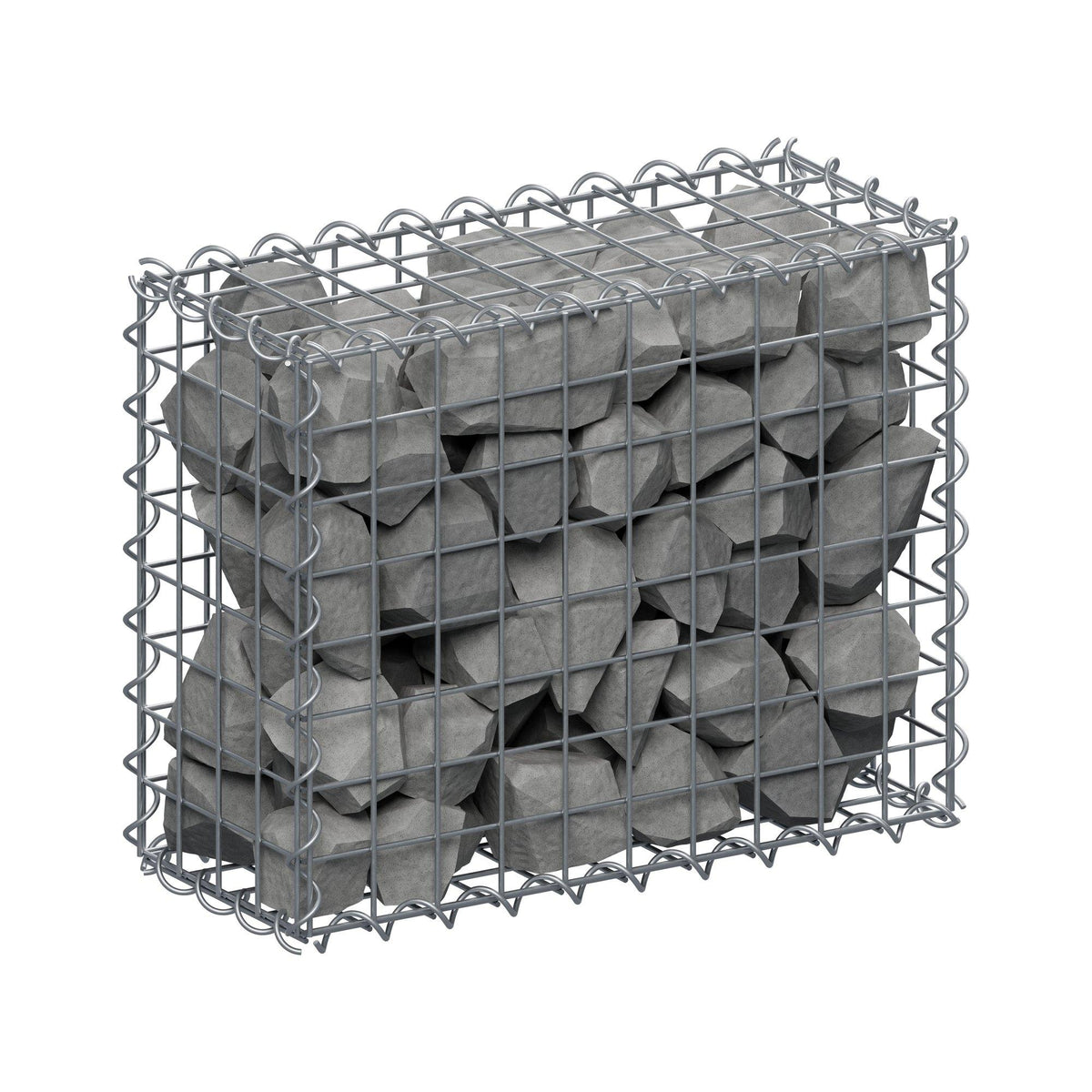Gabion 50 cm x 40 cm x 20 cm (L x H x D), maskestørrelse 5 cm x 5 cm, spiral