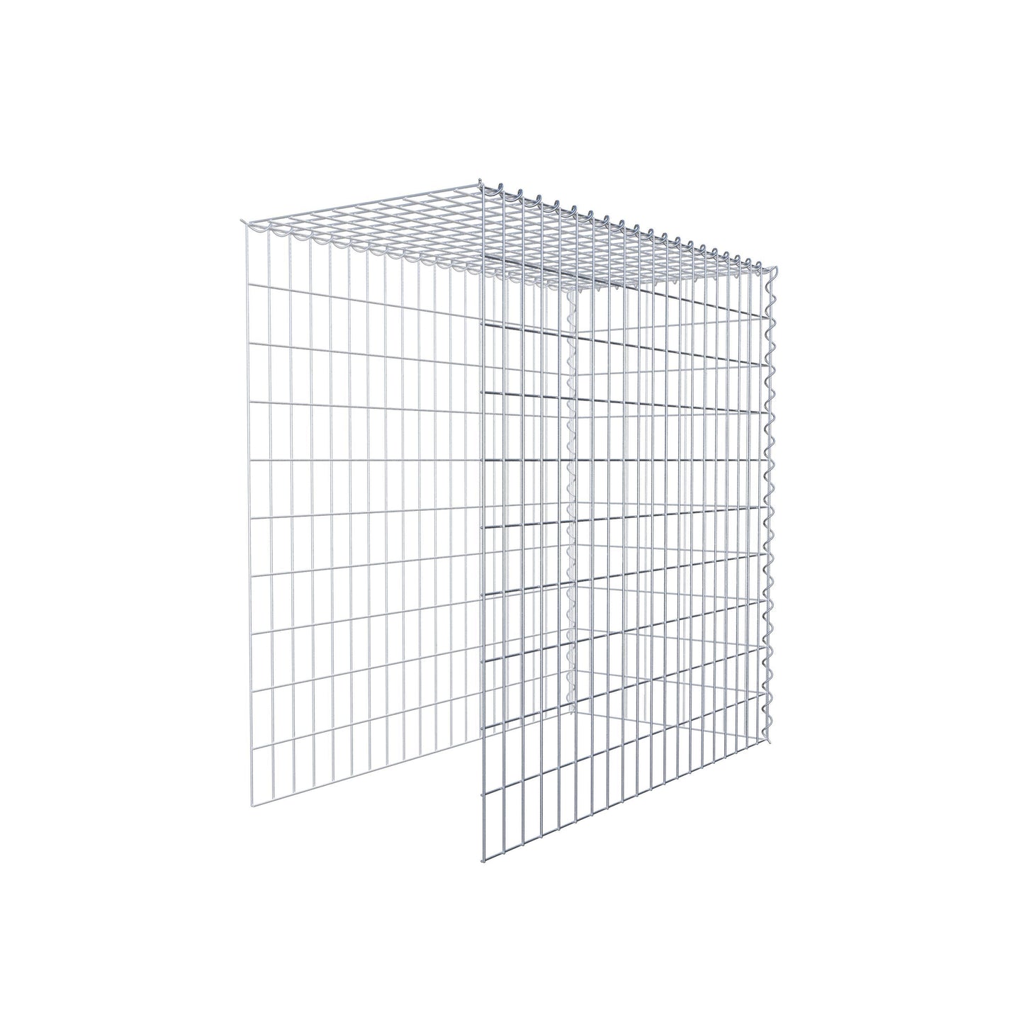 Opvokset gabion type 4 100 cm x 100 cm x 50 cm (L x H x D), maskestørrelse 5 cm x 10 cm, spiral