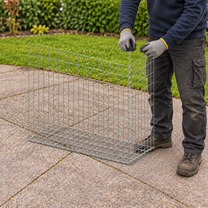 Gabion 100 cm x 90 cm x 40 cm (L x H x D), maskstorlek 5 cm x 10 cm, spiral