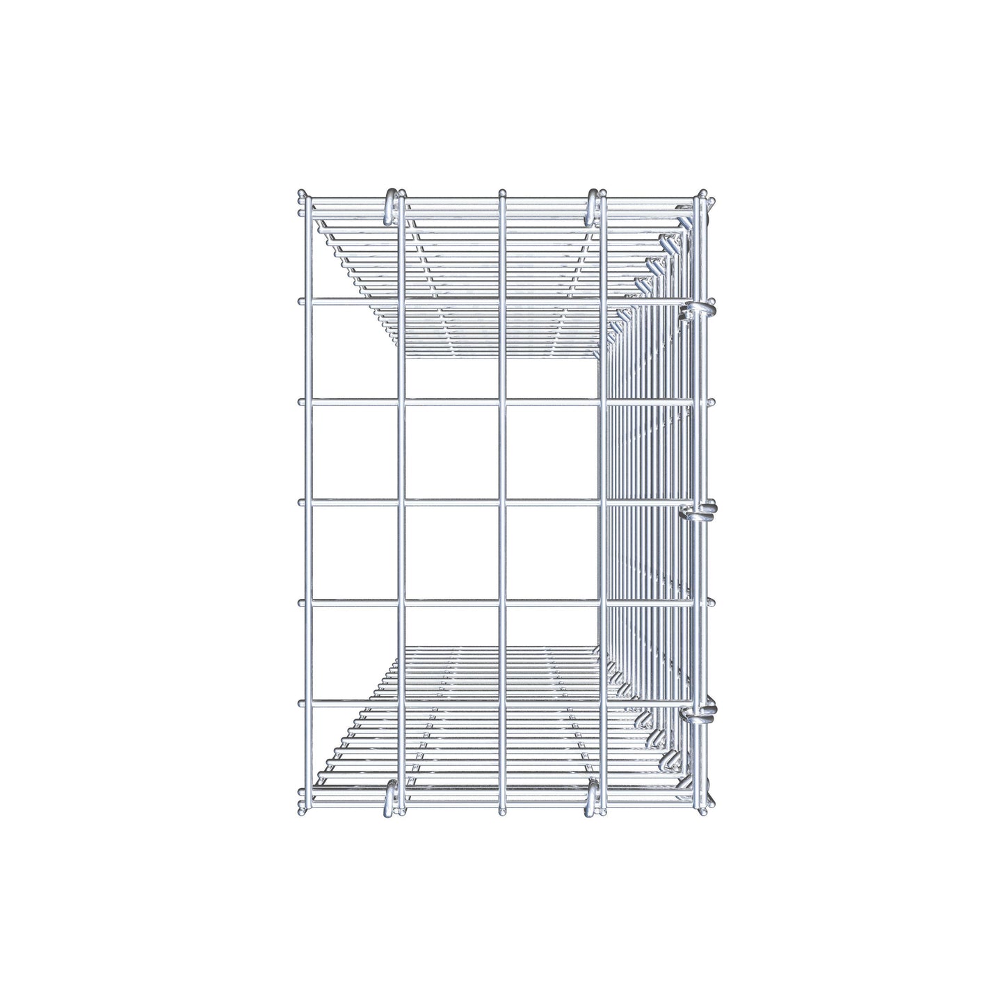 Fästbar gabion typ 4 100 cm x 20 cm x 30 cm (L x H x D), maskstorlek 5 cm x 5 cm, C-ring