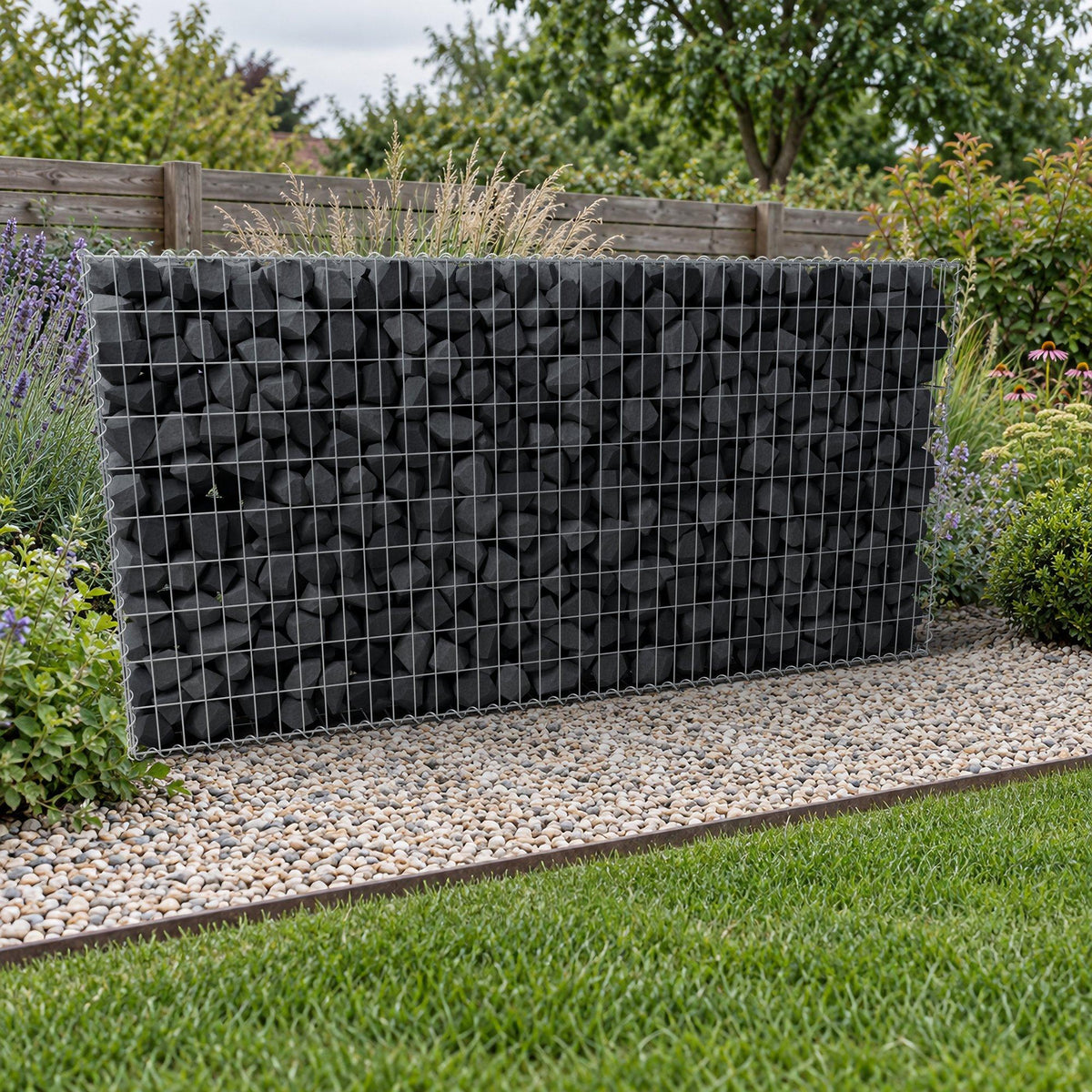Gabion 200 cm x 100 cm x 20 cm (L x H x D), maskestørrelse 5 cm x 10 cm, spiral