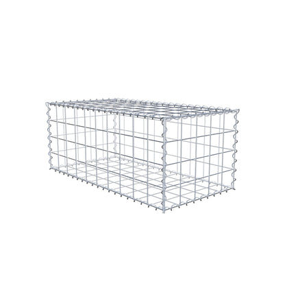 Schanskorf 100 cm x 40 cm x 50 cm (L x H x D), maaswijdte 10 cm x 10 cm, spiraalvormig