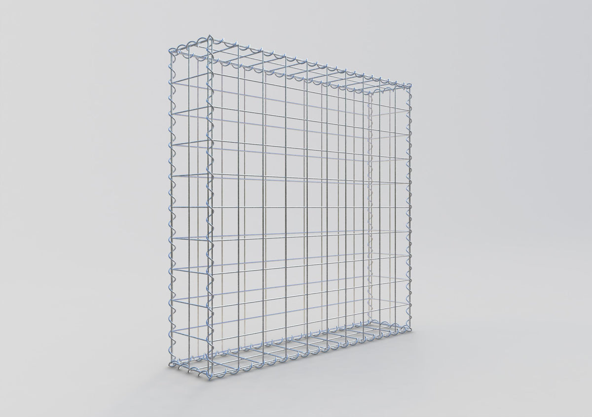 Gabione 100 cm x 100 cm x 20 cm (L x H x T), Maschenweite 10 cm x 10 cm, Spirale