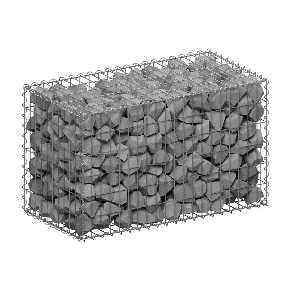 Gabione 100 cm x 60 cm x 50 cm (L x H x T), Maschenweite 5 cm x 10 cm, Spirale