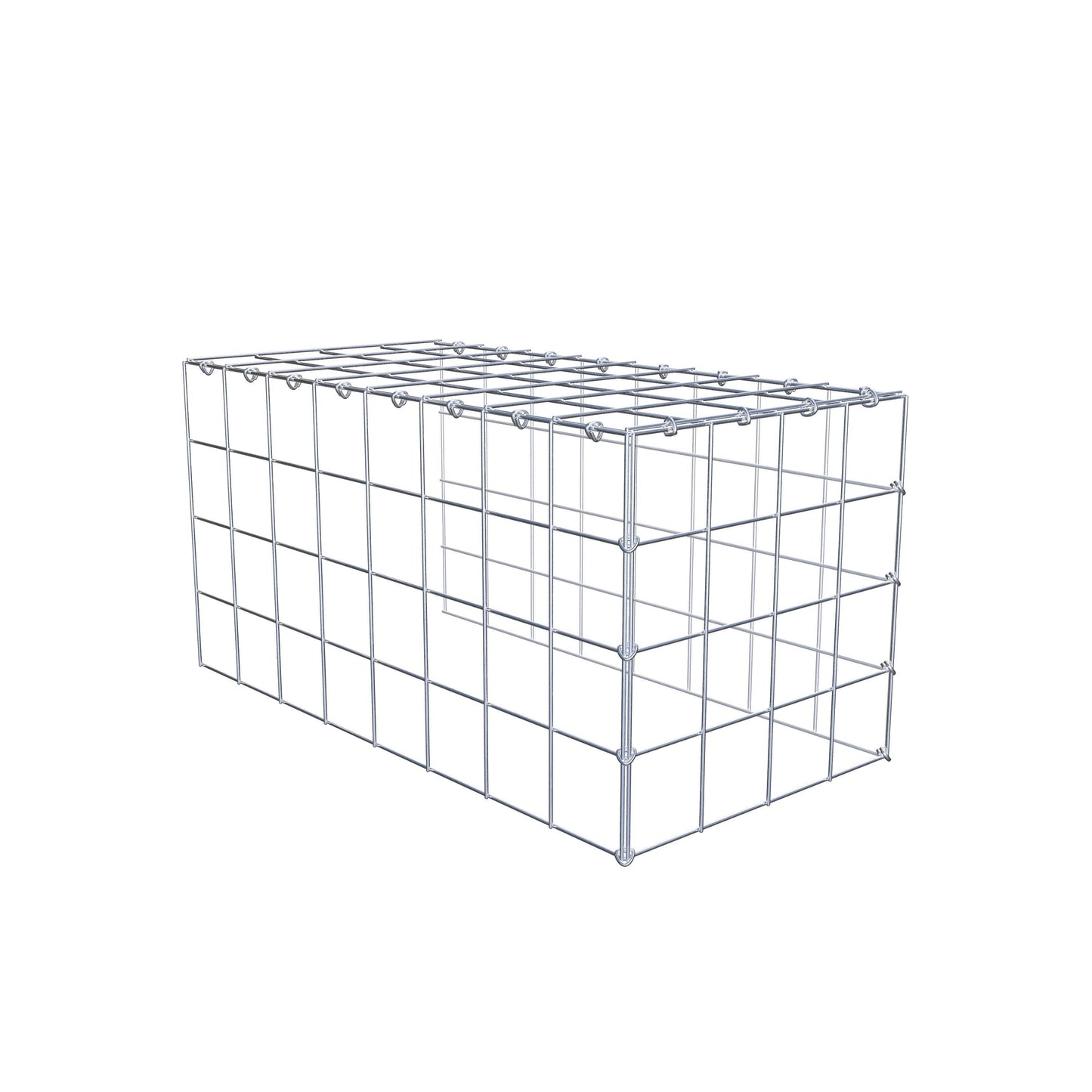Monteret gabion type 4 80 cm x 40 cm x 40 cm (L x H x D), maskestørrelse 10 cm x 10 cm, C-ring