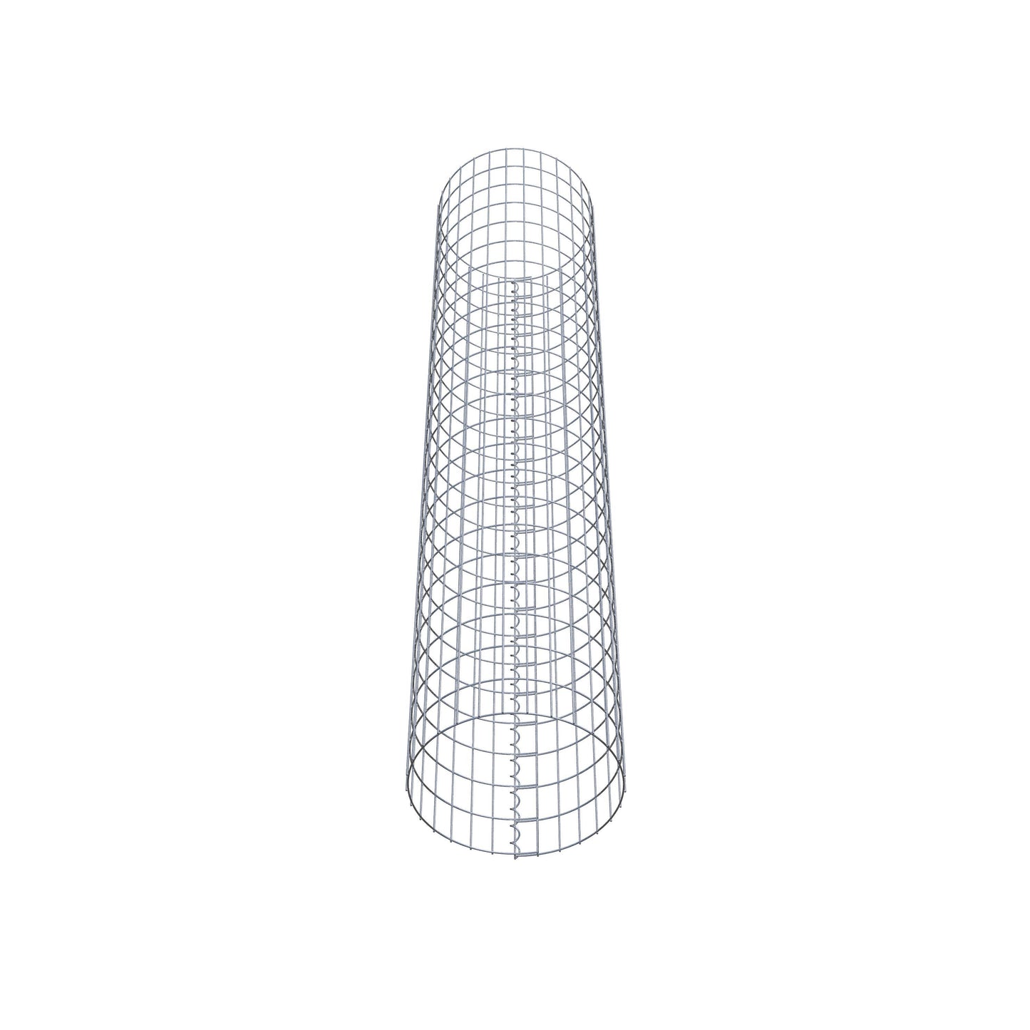 Schanskorfzuil rond 47 cm diameter, 230 cm hoogte, maaswijdte 5 cm x 10 cm