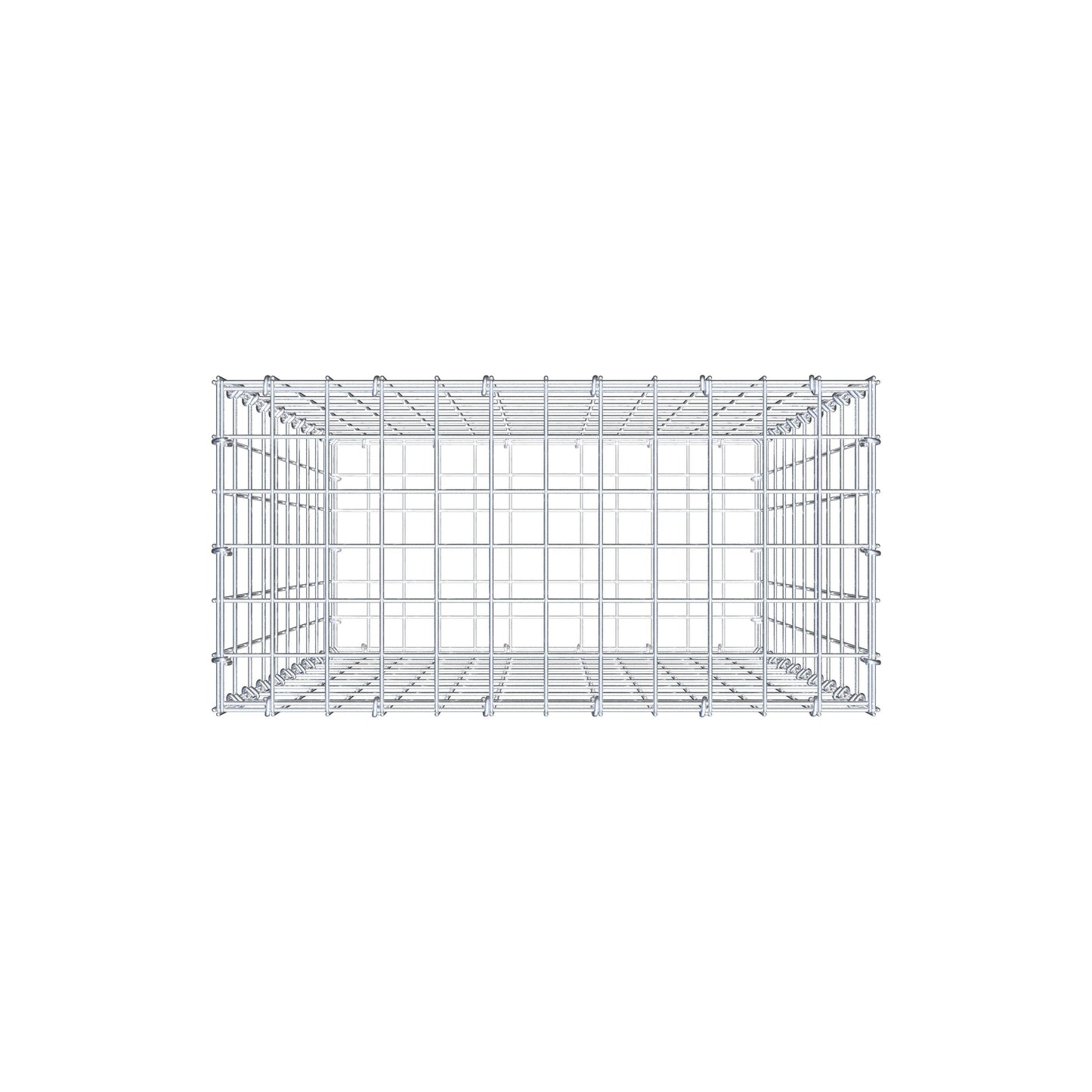 Gavión 100 cm x 60 cm x 30 cm (L x A x P), luz de malla 5 cm x 10 cm, anillo en C