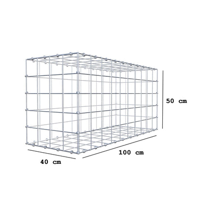 Gabione 100 cm x 50 cm x 40 cm (L x H x T), Maschenweite 10 x 10 cm, Spiralring