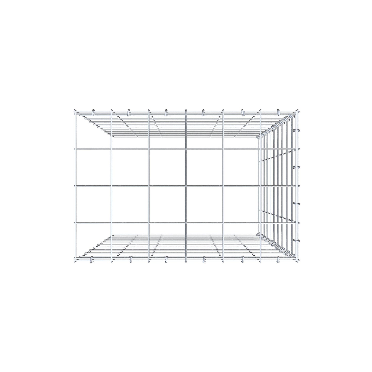 Mounted gabion type 4 100 cm x 60 cm x 40 cm (L x H x D), mesh size 10 cm x 10 cm, C-ring