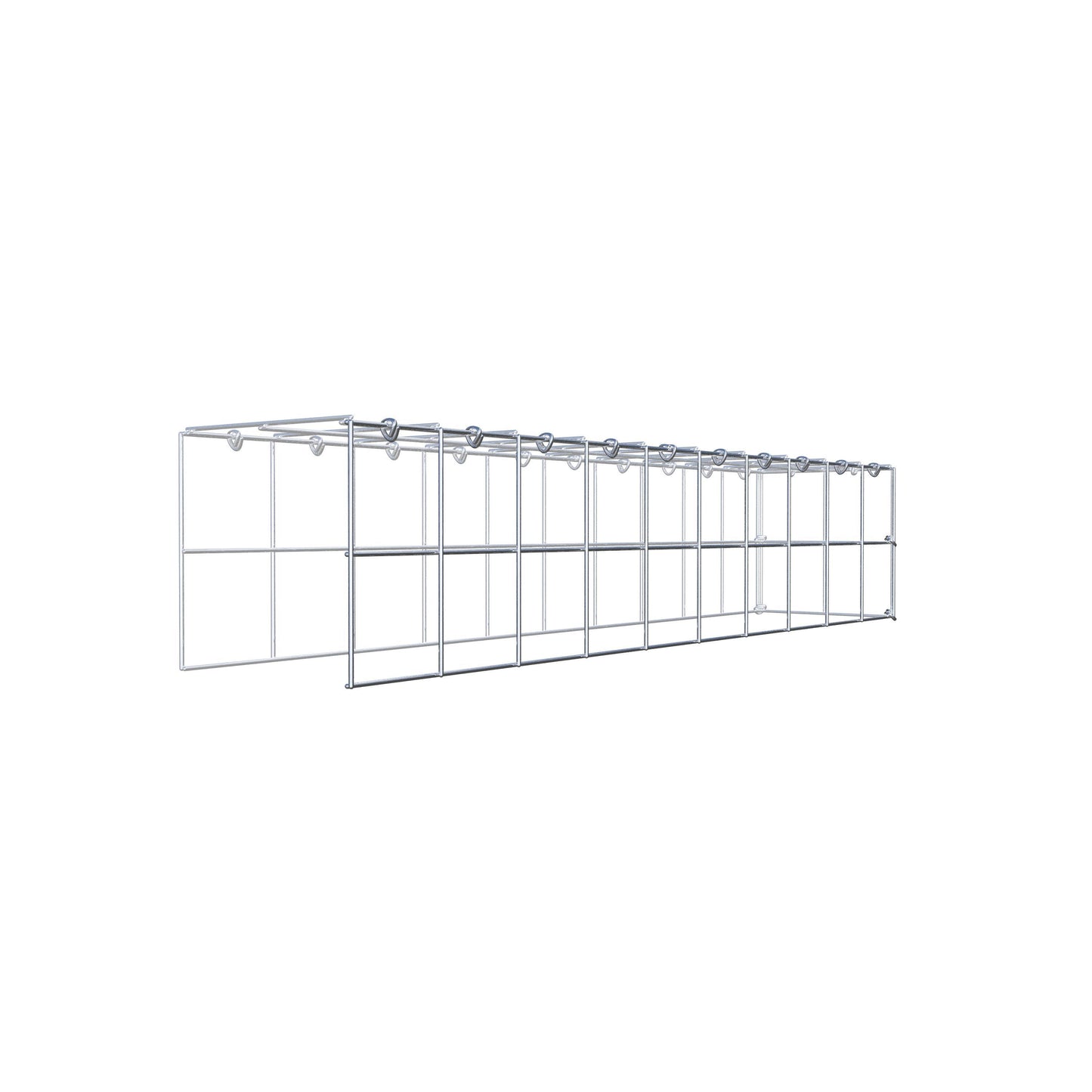 Gavión complementario de tipo 4 100 cm x 20 cm x 20 cm (L x A x P), malla 10 cm x 10 cm, anillo en C
