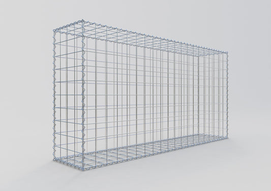 Schanskorf 200 cm x 100 cm x 40 cm (L x H x D), maaswijdte 10 cm x 10 cm, spiraalvormig