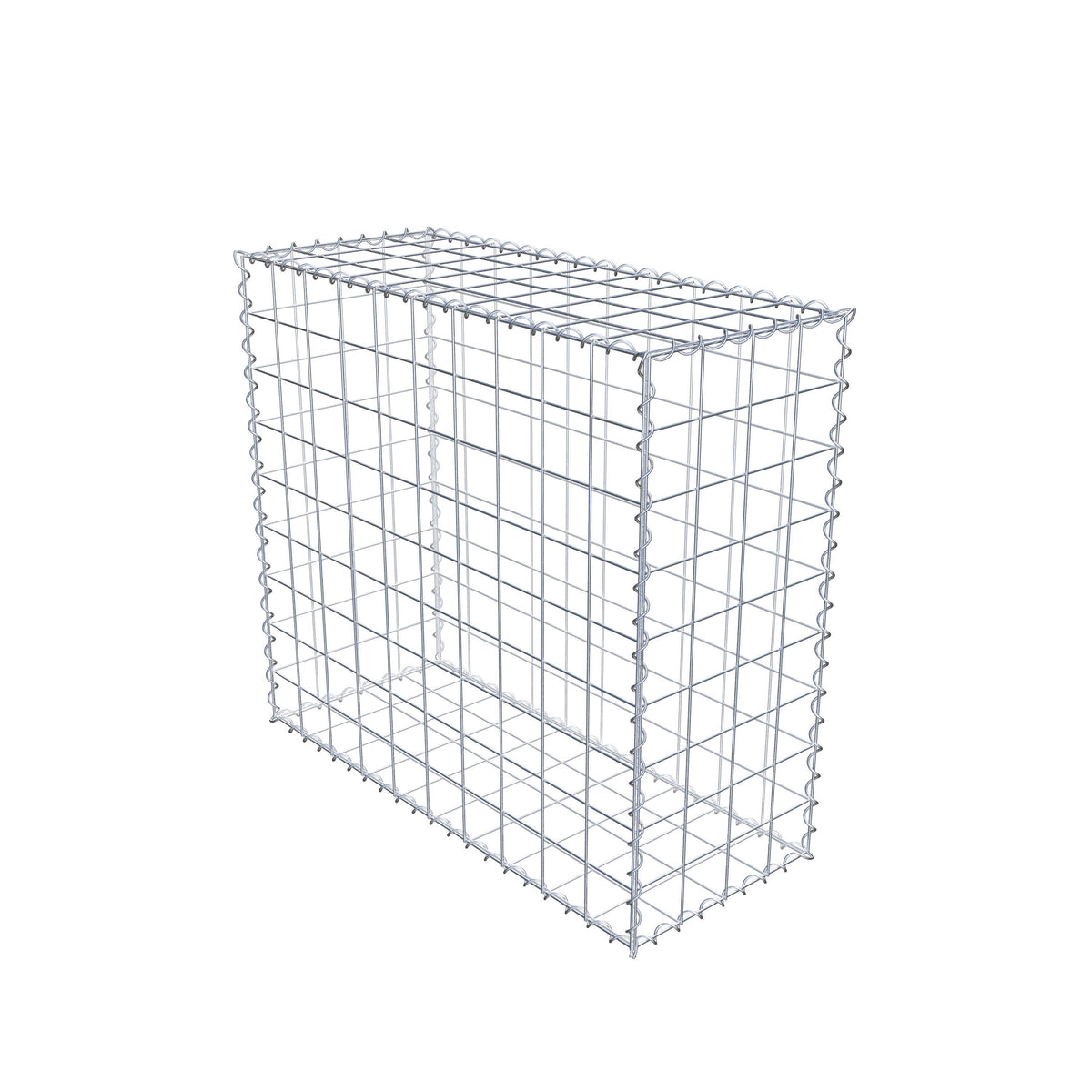 Gabione 100 cm x 90 cm x 40 cm (L x H x T), Maschenweite 10 cm x 10 cm, Spirale