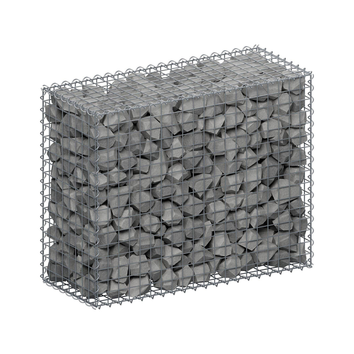 Schanskorf 100 cm x 80 cm x 40 cm (L x H x D), maaswijdte 5 cm x 5 cm, spiraalvormig