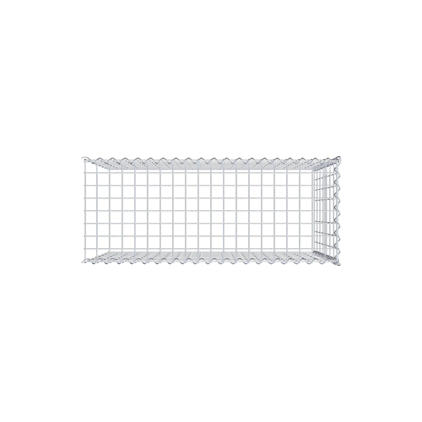 Opvokset gabion type 4 100 cm x 70 cm x 40 cm (L x H x D), maskestørrelse 5 cm x 10 cm, spiral
