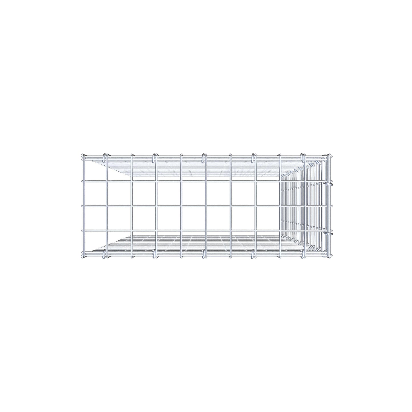 Gavión acoplable tipo 4 100 cm x 50 cm x 20 cm (L x A x P), malla 5 cm x 5 cm, anillo en C