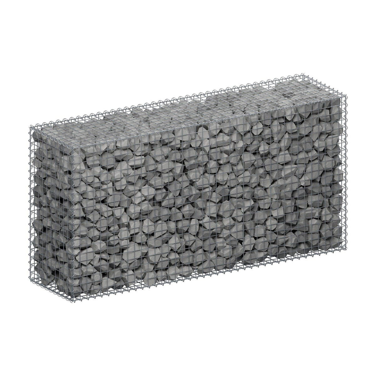 Gavión 200 cm x 100 cm x 50 cm (largo x alto x fondo), malla 5 cm x 5 cm, en espiral